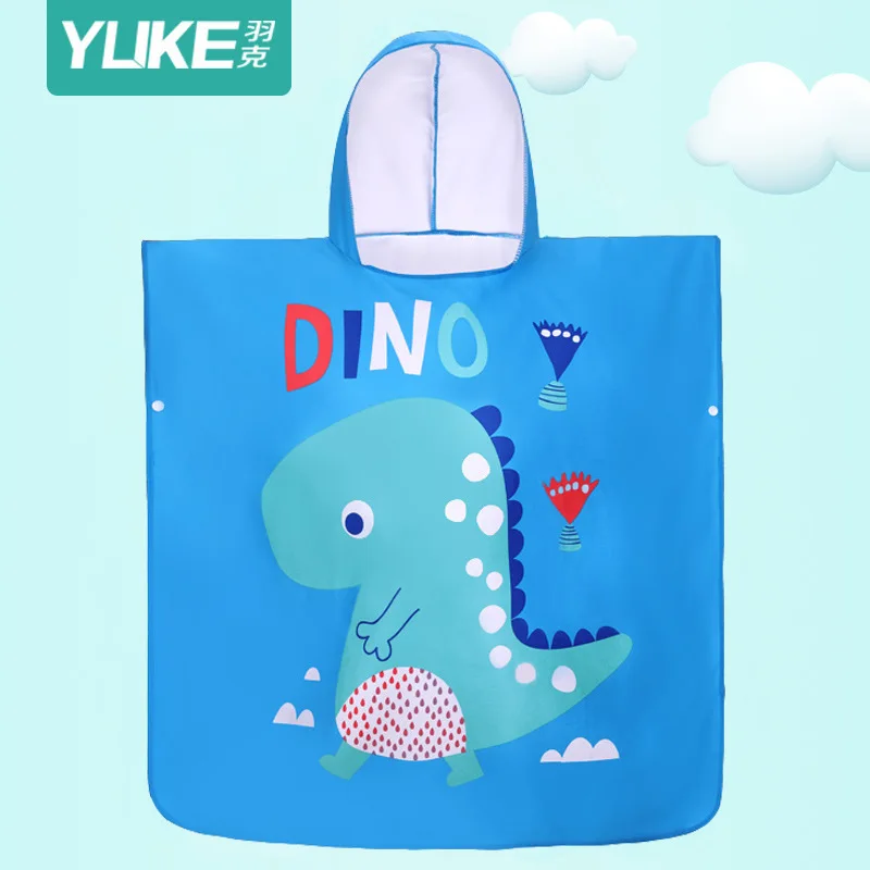 YUKE/детское пляжное полотенце с капюшоном и рисунком; супер впитывающее банное полотенце; полотенце для бассейна; детский халат; детский плащ-накидка Toalha