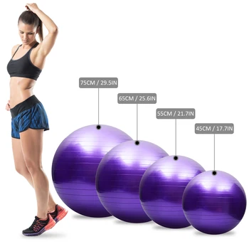 

Anti-burst Yoga Ball Thickened Stability Balance Ball Pilates Barre Physical Fitness Exercise Ball 45CM / 55CM / 65CM / 75CM