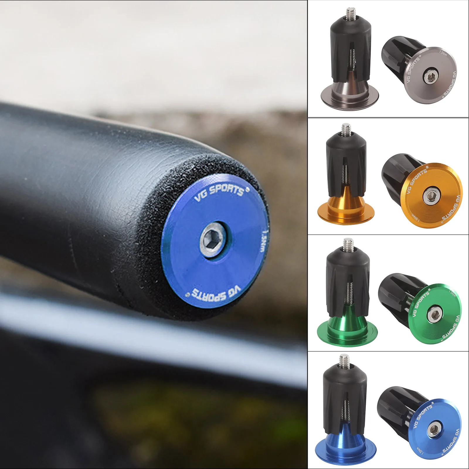 1 Pair Bicycle Grip Handlebar End Cap Aluminium Alloy Lock MTB Mountain Handle Bar Grips End Plugs for Bike Handlebar Accessory