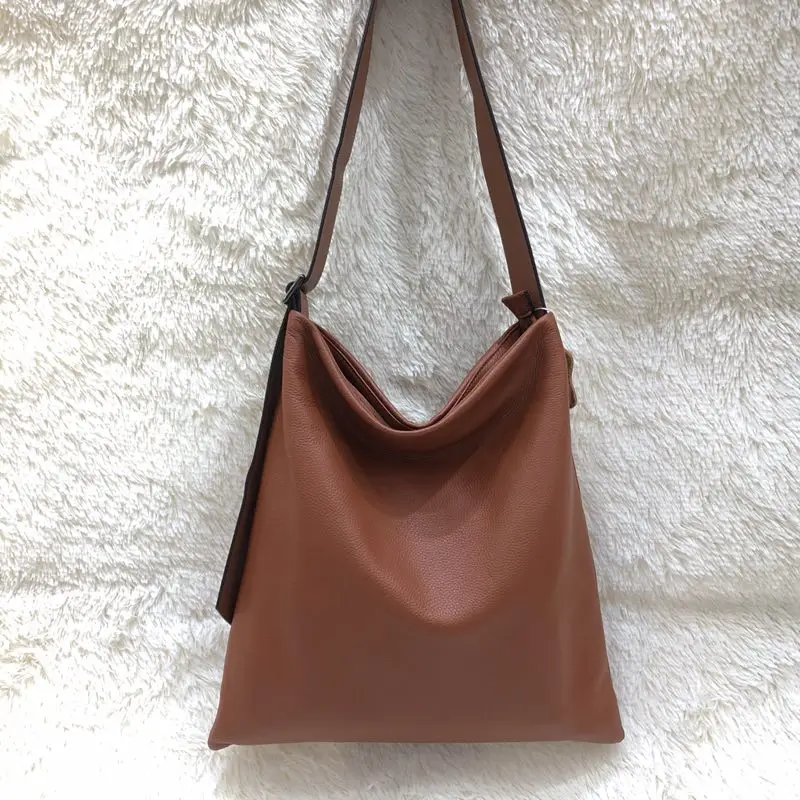 DIENQI реального сумка женская из натуральной кожи Для женщин Сумки сумка Курьерские сумки для Для женщин большой дамы сумки портфель - Цвет: Brown