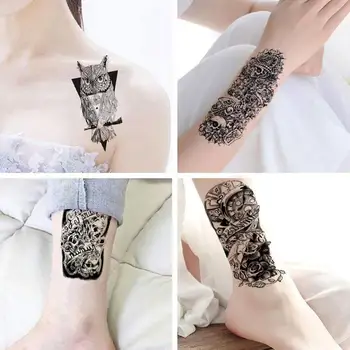 

Fashion Black Weapon Gun attoo Stickers Women Arm Art Lovers Cool Temporary Tattoo BATTLEGROUNDS PUBG M416 Fake Tatoos Arms