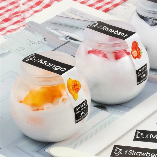 4pc/lot Glass Birthday Decoration Yogurt Jars Baby Shower Birthday Party  Jelly Mousse Glass Packaging Condiments Container Style