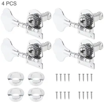 

guitar tuning pegs 4pcs Silver Bass Tuning Pegs Tuner 4R Open Type Machine Head for Electric Jazz Bass