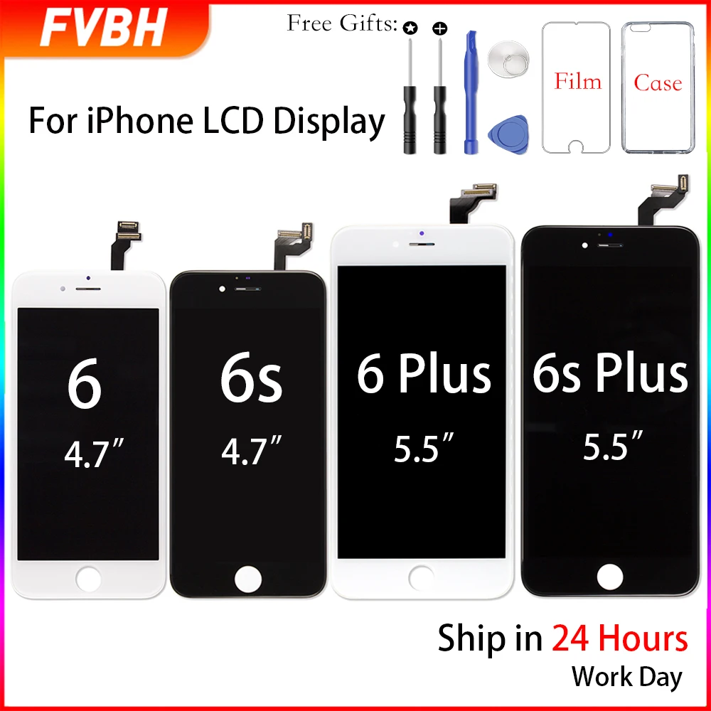 Класс AAA + запасной ЖК дисплей для iPhone 6 6s 6Plus Plus дигитайзер сборка экран 7 7Plus без