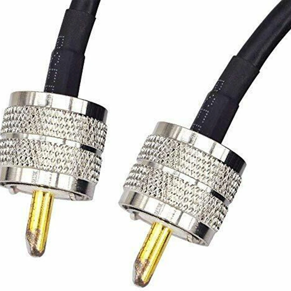 50 ft RG58 coax coaxial UHF PL-259 connectors amateur ham CB radio antenna cable