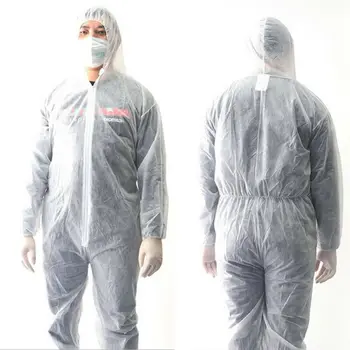 

Disposable Protectived Suit Germ Bacterial Protection Clothing Safety Coverall Workshop Uniforms