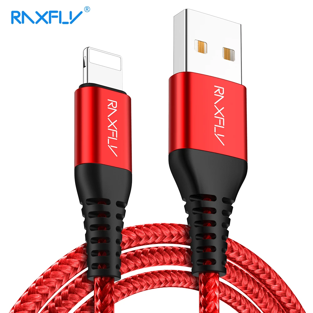 RAXFLY USB Ladekabel Für Apple iPhone 11 Pro 7 8 iPad Braid Schnelle Ladung USB Daten Kabel Durable