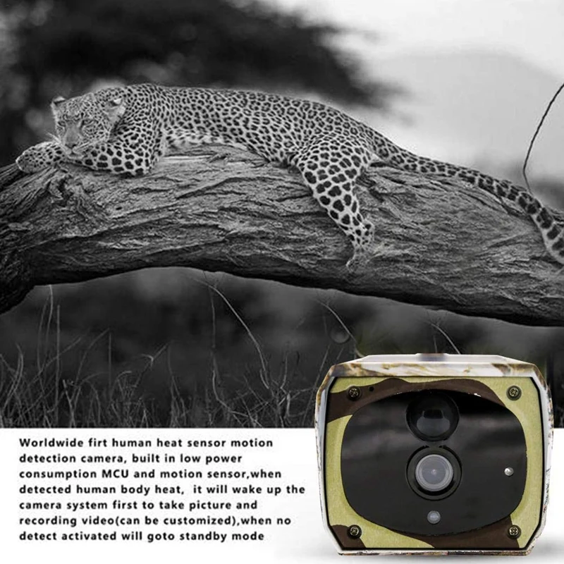 Solar Powered 1080P Hd Trail Game Camera, Ip65 Waterproof Wifi Hunting Camera 850Nm Infared Night-Vision Motion Activated Sensor