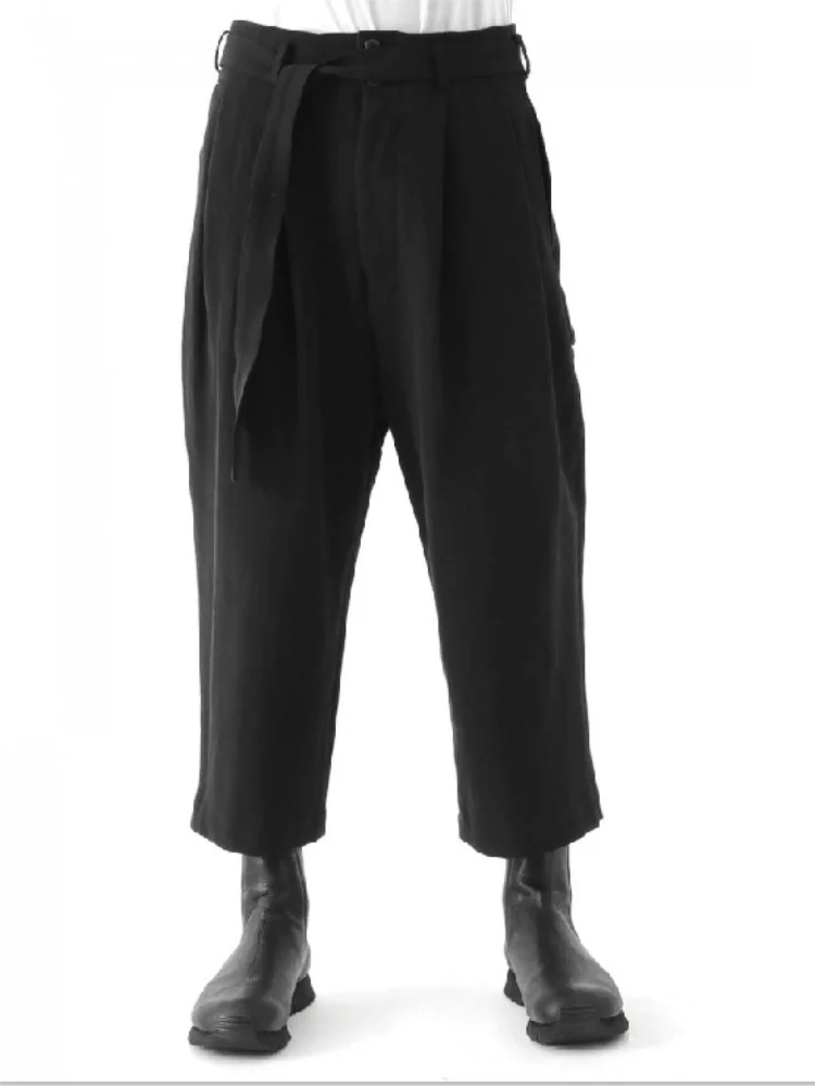 Men's Casual Pants Straight Pants Turnip Pants Spring And Autumn New Black Simple Loose Youth Fashion Large Size Nine Points