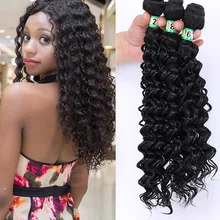 Natifah, глубокая кудрявая волна, пряди, бразильские волосы, волнистые, 161820 дюймов, синтетические волосы для наращивания, пряди, кудрявые, для черной женщины