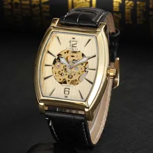 GOER Men Watches Fashion Tonneau Watches Men Golden Automatic Mechanical Watches Men Sports Watches Leather Band reloj hombre Men's Watches GOER Men Watches Fashion Tonneau Watches Men Golden Automatic Mechanical Watches Men Sports Watches Leather Band reloj hombre Men's Watches