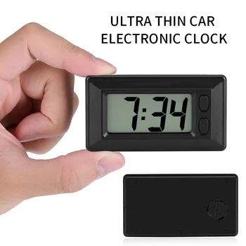 

LCD Digital Clock Table Auto Dashboard Desk Date Time Calendar Ultra-thin Electronic Clock for Home Decoration