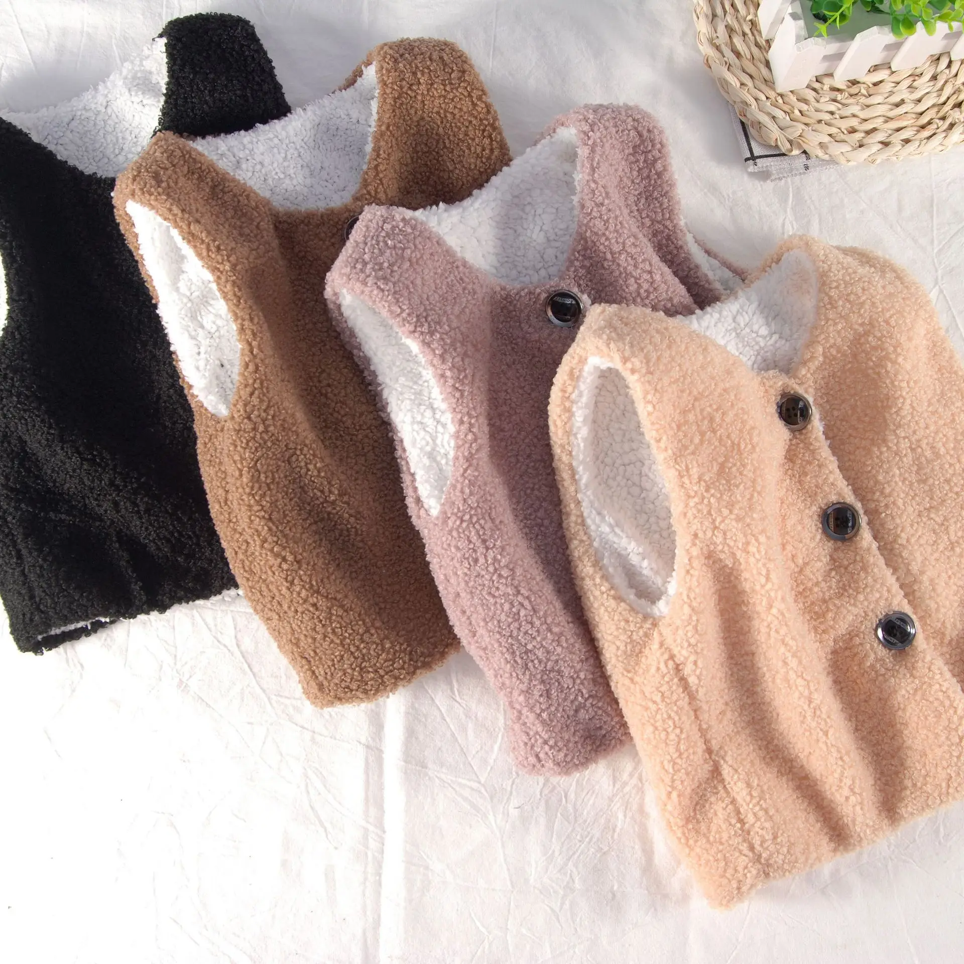Fleece Kids Vest For Girls Waistcoat Toddler Girl Vest Infant Warm Winter Waistcoat Autumn Sleeveless Jacket Children Outwear