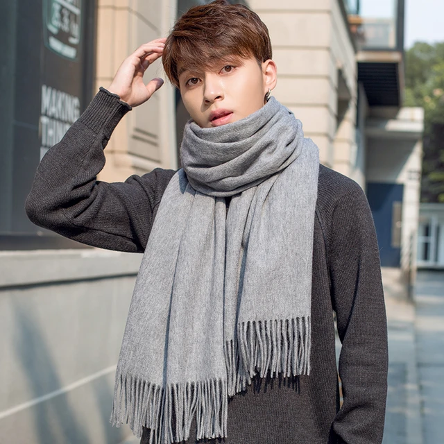 Lana alpaca, Cuello para hombre, bufanda, accesorios invierrno, hecho a  mano, gris, listo para enviar. -  España