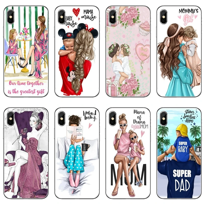Чехол для телефона с надписью super Mom Baby Girl family queen iPhone XR X XS Max 8 7 6s 6 plus SE 5s 5c 5 iPod Touch |