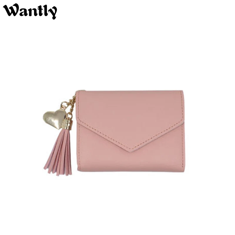 

PU Leather Purses & Wallets of Women New Mini Fashion All -match Bag Korean Style Short Cool Multi-Function Change Wallet Femal