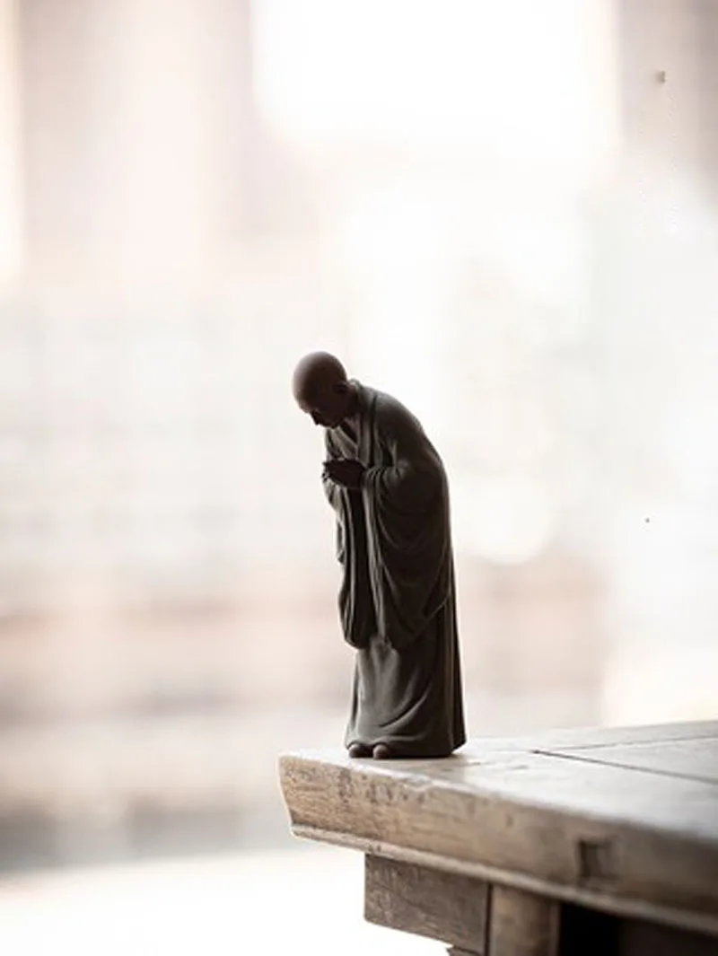 Chinese Kung Fu Ceramic Buddha Figures, Buddha monk Figurines, Tea Pet Ornaments, Home Decoration, Teaware Accessories