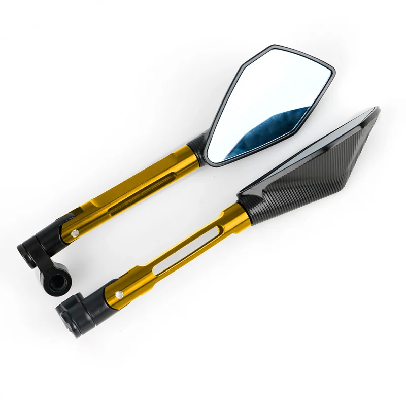 For Kawasaki Z1000 Z 750 ER 6F ER 6N Rear-view Mirrors CNC Aluminum Mount Rearview Mirror Motorcycle Accessories Motorbike Parts - Color: glod