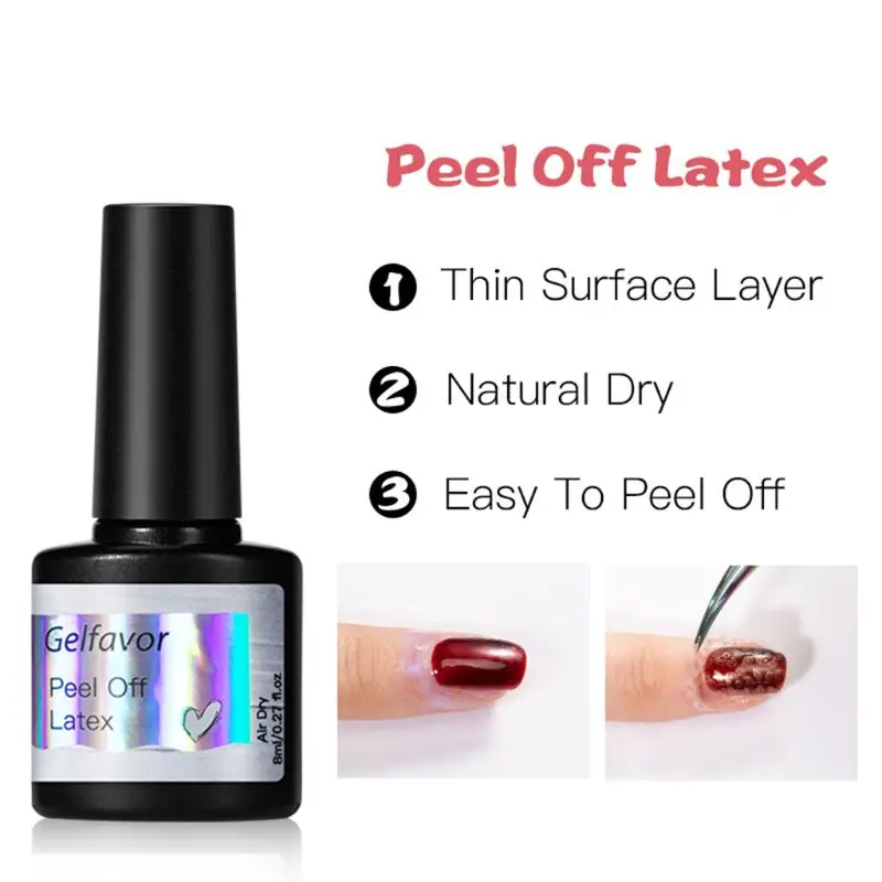 

8ml Anti-overflow Glue Peel Off Nail Polish Edge Protection Anti-freezing Art Liquid Latex Nails Cuticle Guard Protector