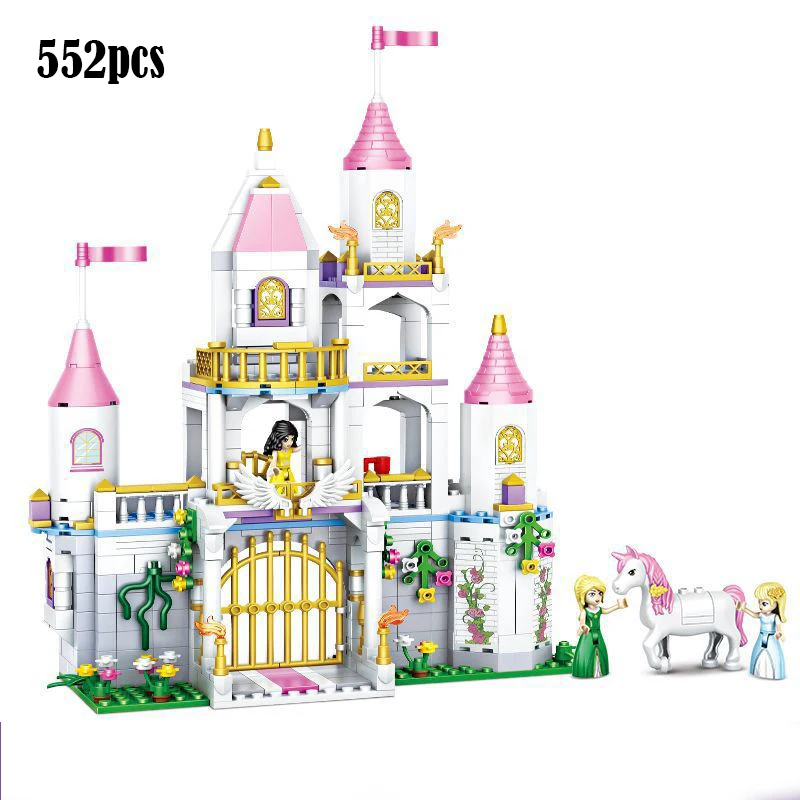 

Disney Friends Series Luxury Royal Princess Castle Building Block Toy Set With Digital Horse Assembly Game House Gift For Girls
