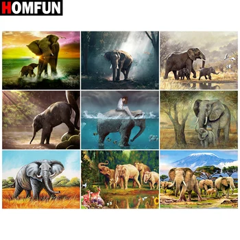 

HOMFUN 5d Diamond Painting Full Square/Round "Elephant tree woman" Picture Of Rhinestone DIY Diamond Embroidery Home Decor