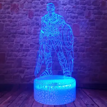 

Avengers America Captain Figurines 3D Illusion LED Desk Nightlight Colorful Changing Light Marvel action & toy figures