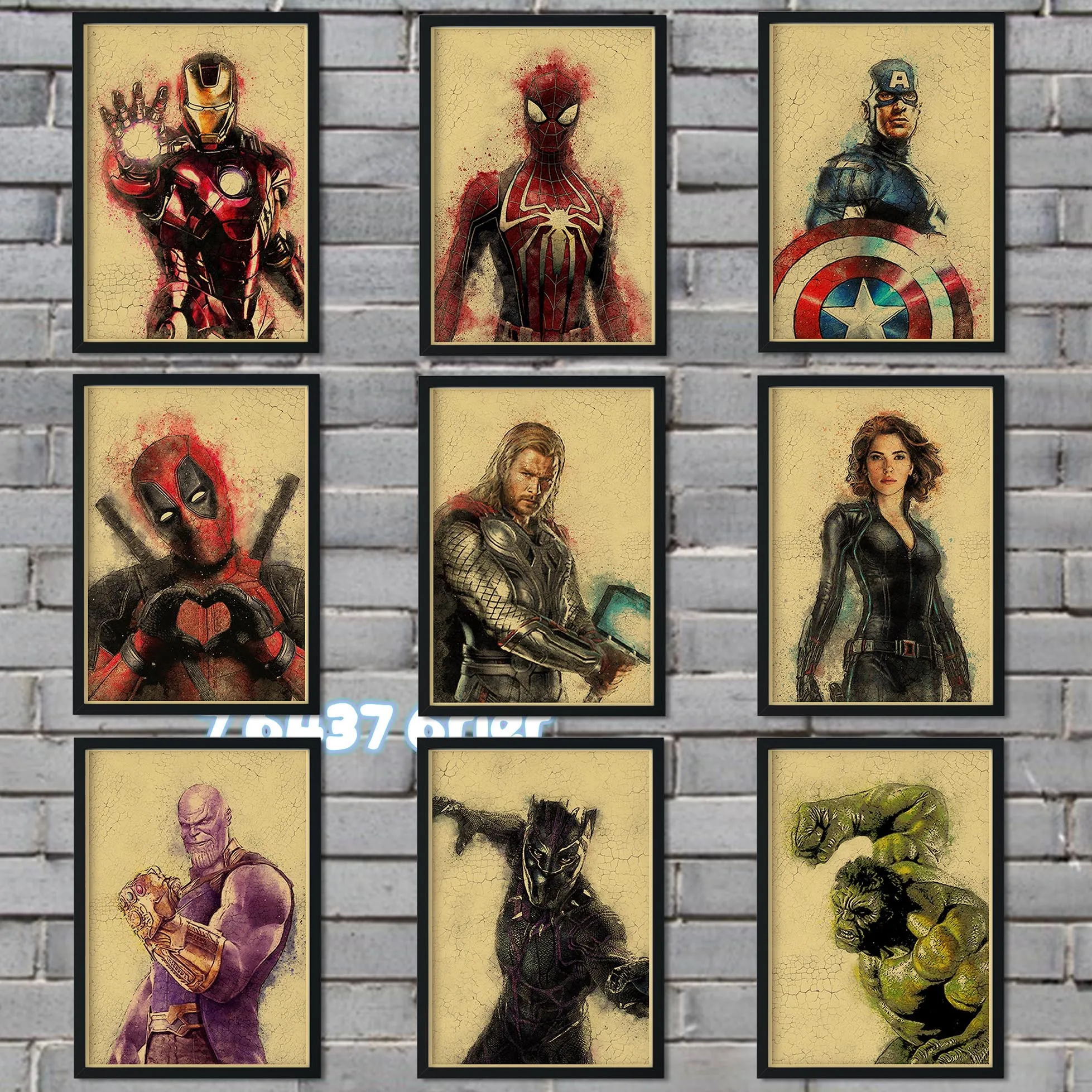 Декоративный постер из крафт-бумаги в стиле супергероев Marvel Железный человек