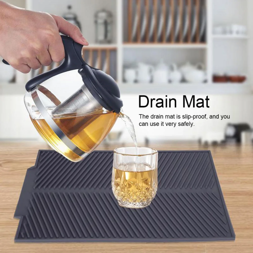 Silicone Square Dish Drying Mat Table Placemat Premium Heat Resistant Tableware Dishwaser Durable C