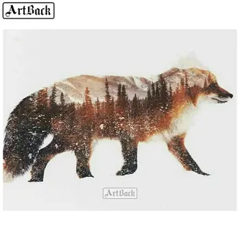 

5d diamond painting fox tree abstract landscape full square / round animal 3d diamond mosaic sticker craft embroidery decoration