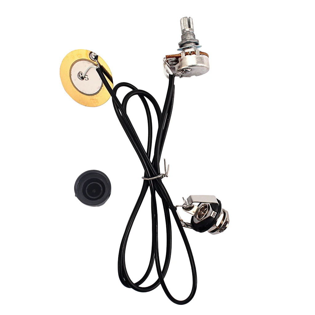 Durable Wired Pickup B500K Potentiometer DIY for Cigar Box Guitar/Ukulele/Kalimba Parts