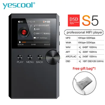 

Yescool S5 MP3 Player Hifi Stereo Lossless Lecteur Music MP3 Player Mini Sports Walkman Audiophile Flac DSD Full Format Decoding