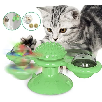 

Windmill cat toy with ball Led soft massage kitten educational Pet Tickle scratching turntable teasing interactive cat toy