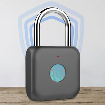 

Door Lock Contact Fingerprint Door Padlocks Smart USB Charging Keyless Anti Theft Padlock for Travel Case Safety Lock