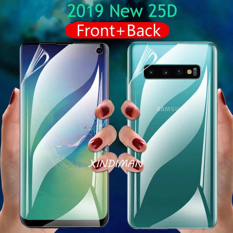 25D Гидрогелевая пленка для samsung galaxy S10 S10plus 5G передняя + задняя защитная S8 S8plus S9 S9plus