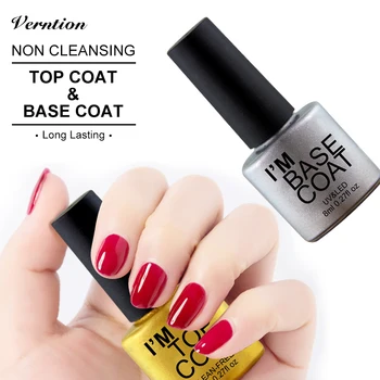 

Verntion 8ml Base/Top Coat Nail Gel Primer Matt Top Coat Gel Nail Polish Long Lasting Soak off Varnish UV Gel Manicure Nail Art
