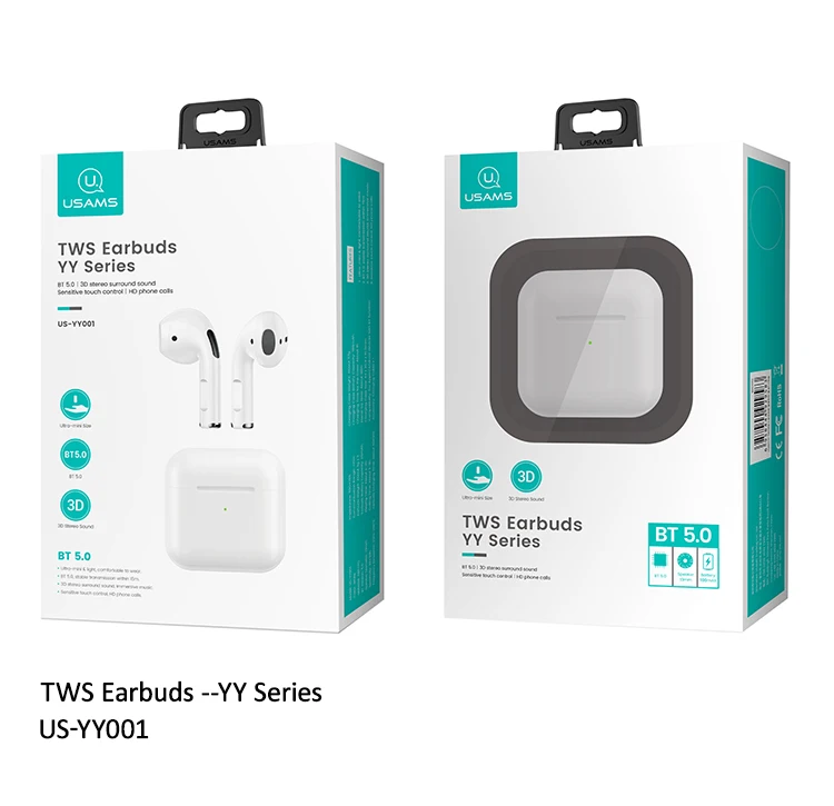 USAMS Mini Wireless Headphones 4th Generation Earbuds TWS Bluetooth Earphones