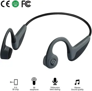 

Bone Conduction Headphones - Wireless Earbuds Bluetooth 5.0 Upgraded IP56 Waterproof Sports Bluetooth Earphones w/Mic HD Stereo