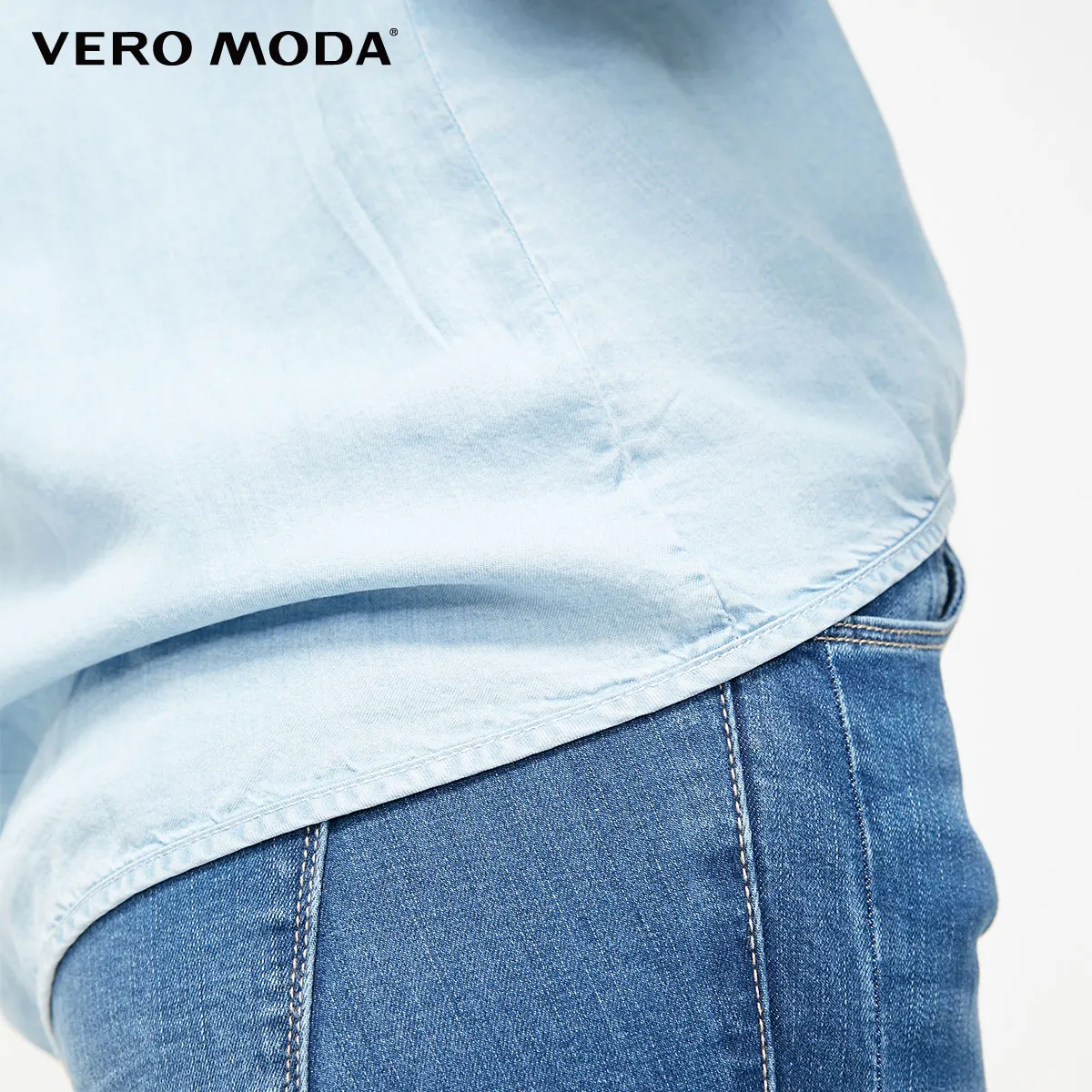 Vero Moda Women's OL Style Loose Fit Denim Blouse Shirt  319153505