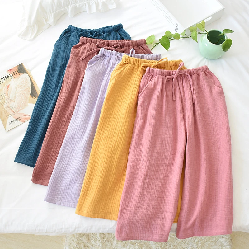 cotton gauze pants plus size