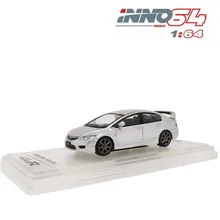 INNO64 1: 64 Honda Civic FD2 2007 Серебро литой модельный автомобиль