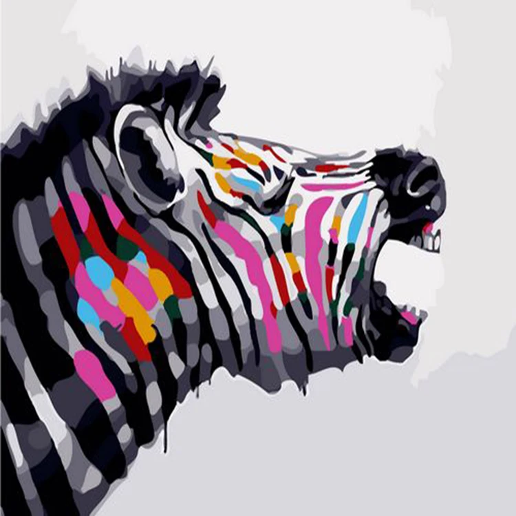 

Abstract Frameless Oil Paint DIY Painting By Numbers Coloring By Numbers Colorful Animals Home Decoration 40*50cm