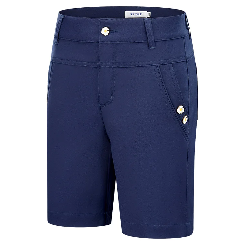 TTYGJ Golf Shorts Women Golf Clothes Shorts Elastic Slim Sports High Waist Casual Trousers