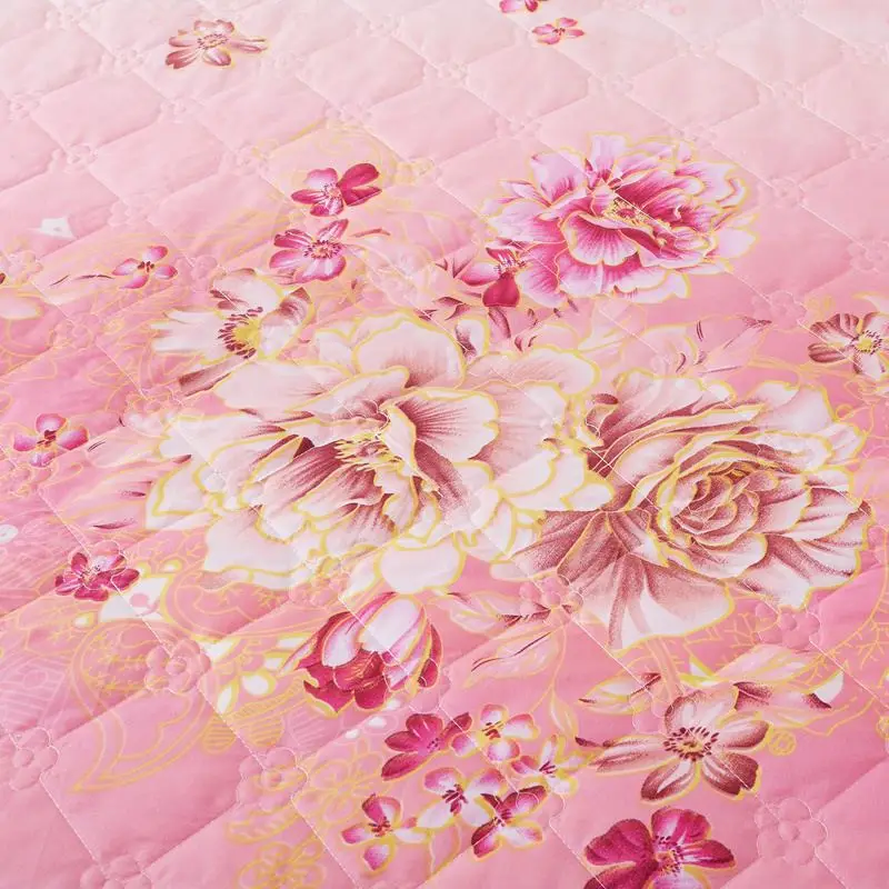 Kao розовая кровать юбка принцесса плюс хлопковый стеганый покрывало для кровати цельная кровать юбка наволочка Комплект постельного белья из 3 предметов