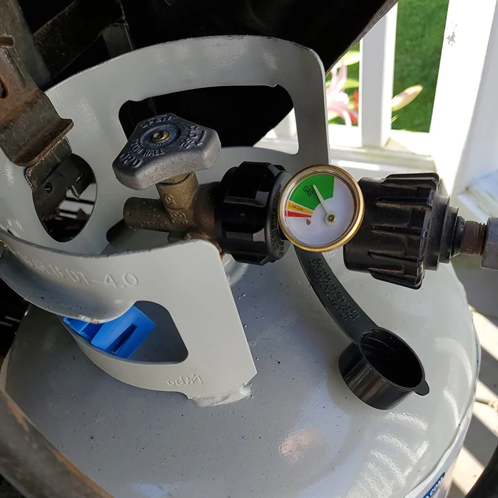 Gas Tank Level Indicator Gas Leak Detector QCC Type Propane Tank Gauge Level Indicator Leak Detector Gas Pressure Meter RV Camper Cylinder BBQ Gas Grill Heater