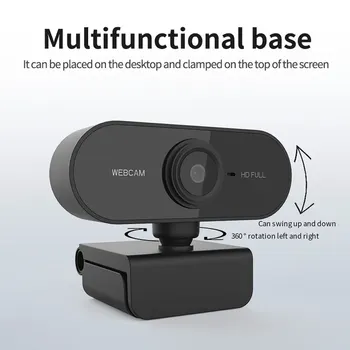 

1080P Webcam HD Mini Computer PC WebCam with Microphone Rotatable Cameras for Live Broadcast Video Calling Conference Work