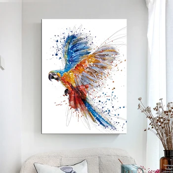 

RELIABLI ART Canvas Paintings Colorful Parrot Pictures Animal Posters Wall Art For Living Room Decoration Posters And Prints