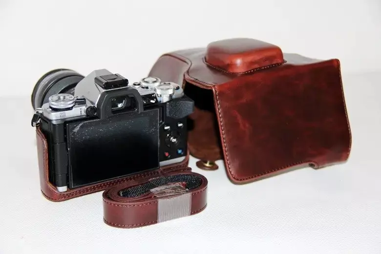 Из искусственной кожи чехол для камеры Чехол для olympus E-M5 II E-M5 Mark ii em5 II с ремешком