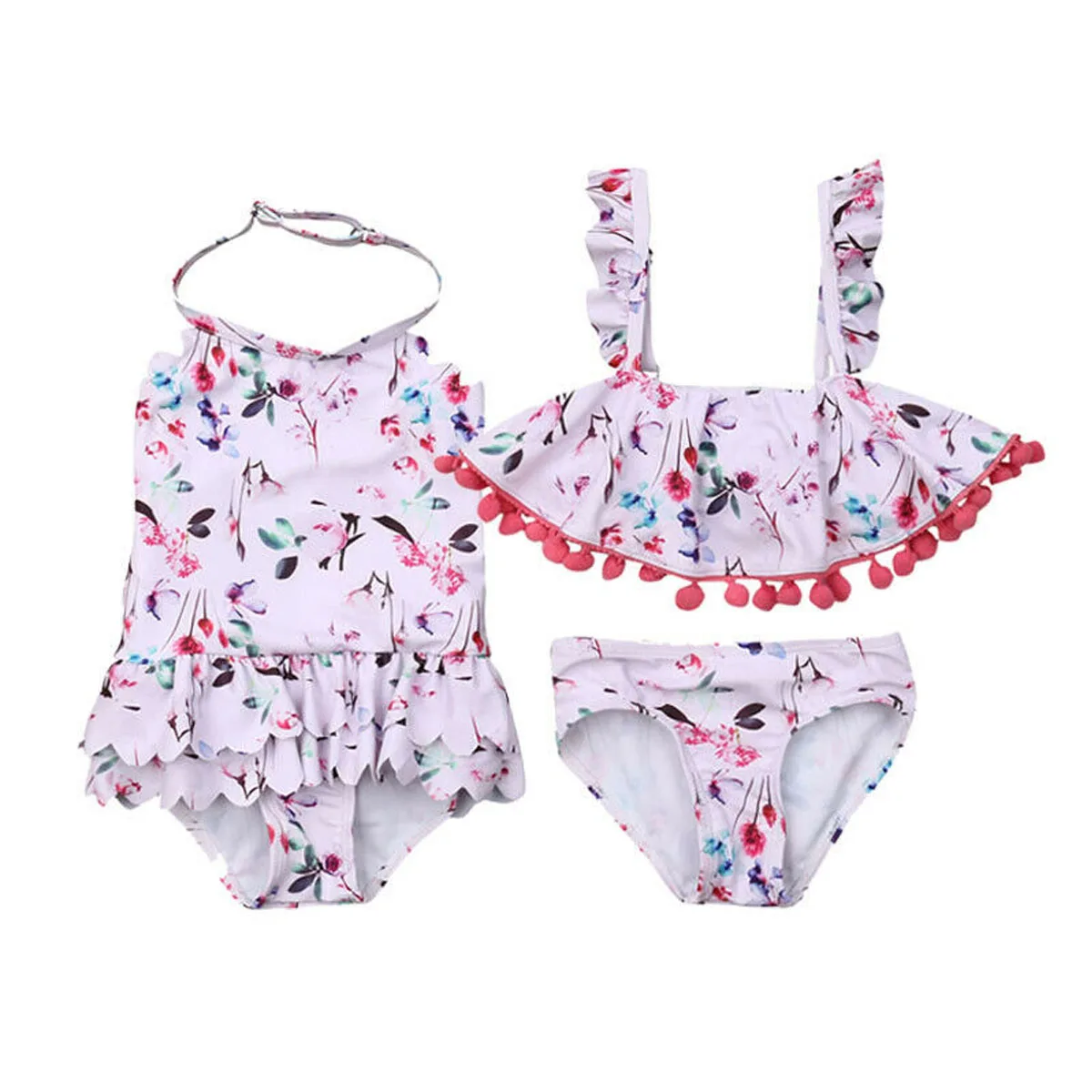 

Newborn Baby Girl Summer Floral Bikini Swimsuit Tankini Set Swimwear Bathing Suit Girls Swimming Clothing Beachwear 6M-5Y
