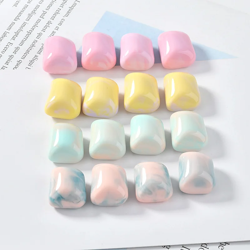 

Resin cloud effect sweet color square patch diy earring ear nail ear clip material accessories