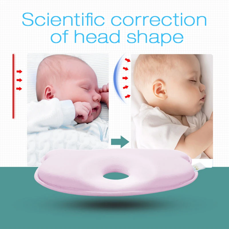 

New Baby Pillow Correct Defence Partial Head Pure Cotton Baby Newborn Baby Finalize The Design Latex Breathable Pillow 0-1 years